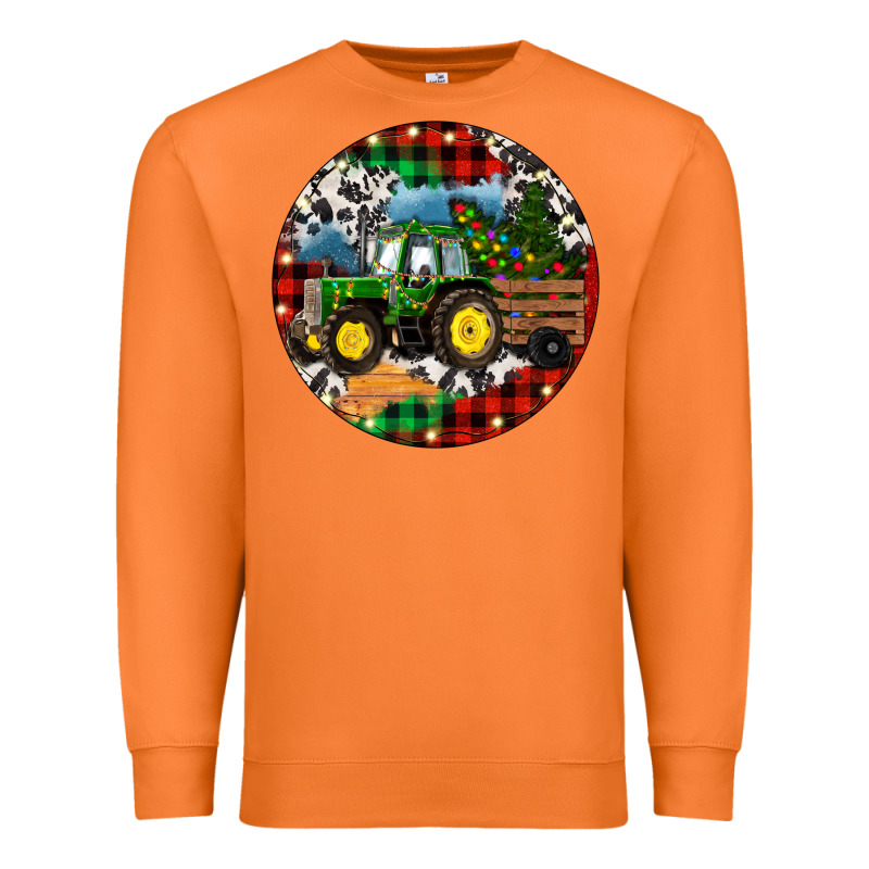 Christmas Farm Tractor Premium Sweatshirt by RanaPortraitStore | Teevron