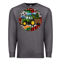 Charcoal Heather Christmas Farm Tractor Premium Sweatshirt - RanaPortraitStore