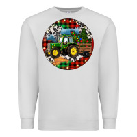 Dove Grey Christmas Farm Tractor Premium Sweatshirt - RanaPortraitStore