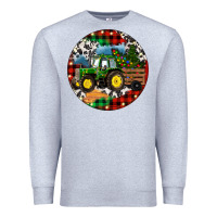 Heather Grey Christmas Farm Tractor Premium Sweatshirt - RanaPortraitStore