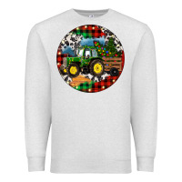 Oatmeal Heather Christmas Farm Tractor Premium Sweatshirt - RanaPortraitStore