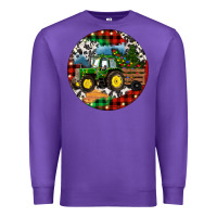 Purple Christmas Farm Tractor Premium Sweatshirt - RanaPortraitStore