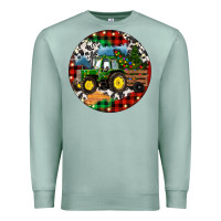 Seafoam Christmas Farm Tractor Premium Sweatshirt - RanaPortraitStore