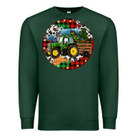 Sports Green Christmas Farm Tractor Premium Sweatshirt - RanaPortraitStore