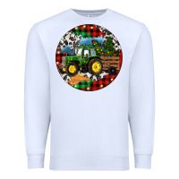 White Christmas Farm Tractor Premium Sweatshirt - RanaPortraitStore
