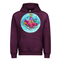 Mauve Wine ice skate christmas ornament Urban Hoodie - BundleAndBundleShop