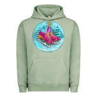 Pigment Oil Green ice skate christmas ornament Urban Hoodie - BundleAndBundleShop