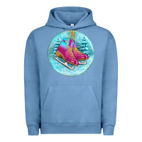 Pigment Pebble Blue ice skate christmas ornament Urban Hoodie - BundleAndBundleShop