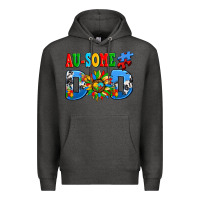 Charcoal Heather ausome autism dad Premium Hoodie - AdoDesignShop