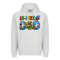 Dove Grey ausome autism dad Premium Hoodie - AdoDesignShop