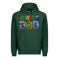 Sports Green ausome autism dad Premium Hoodie - AdoDesignShop