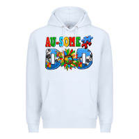 White ausome autism dad Premium Hoodie - AdoDesignShop