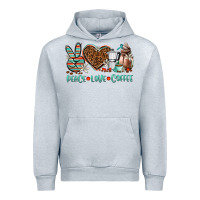 Heather Grey peace love coffee Urban Hoodie - AdoDesignShop