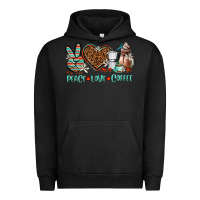 Pigment Black peace love coffee Urban Hoodie - AdoDesignShop