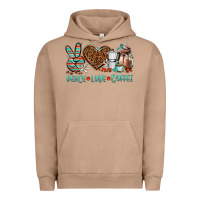 Pigment Burro peace love coffee Urban Hoodie - AdoDesignShop