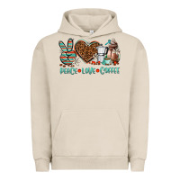 Pigment French Oak peace love coffee Urban Hoodie - AdoDesignShop