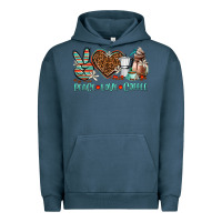 Pigment Midnight Navy peace love coffee Urban Hoodie - AdoDesignShop