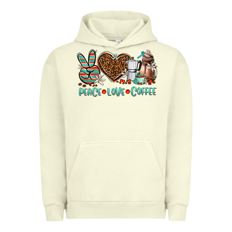 Peace Love Coffee Urban Hoodie by AdoDesignShop | Teevron