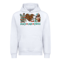White peace love coffee Urban Hoodie - AdoDesignShop