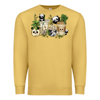 Antique Gold panda coffee cups Premium Sweatshirt - texasbilliewilder