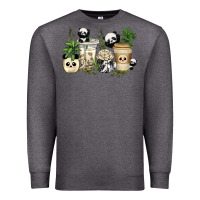 Charcoal Heather panda coffee cups Premium Sweatshirt - texasbilliewilder