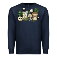 Navy panda coffee cups Premium Sweatshirt - texasbilliewilder