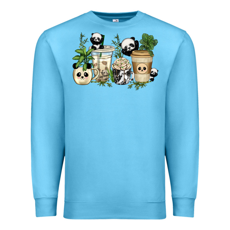 Panda Coffee Cups Premium Sweatshirt by texasbilliewilder | Teevron