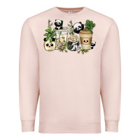 Pale Pink panda coffee cups Premium Sweatshirt - texasbilliewilder