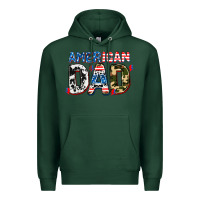 Sports Green American dad Premium Hoodie - AdoDesignShop