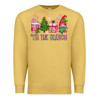Antique Gold pink christmas 'tis the season gnome Premium Sweatshirt - Zillion Design Studio