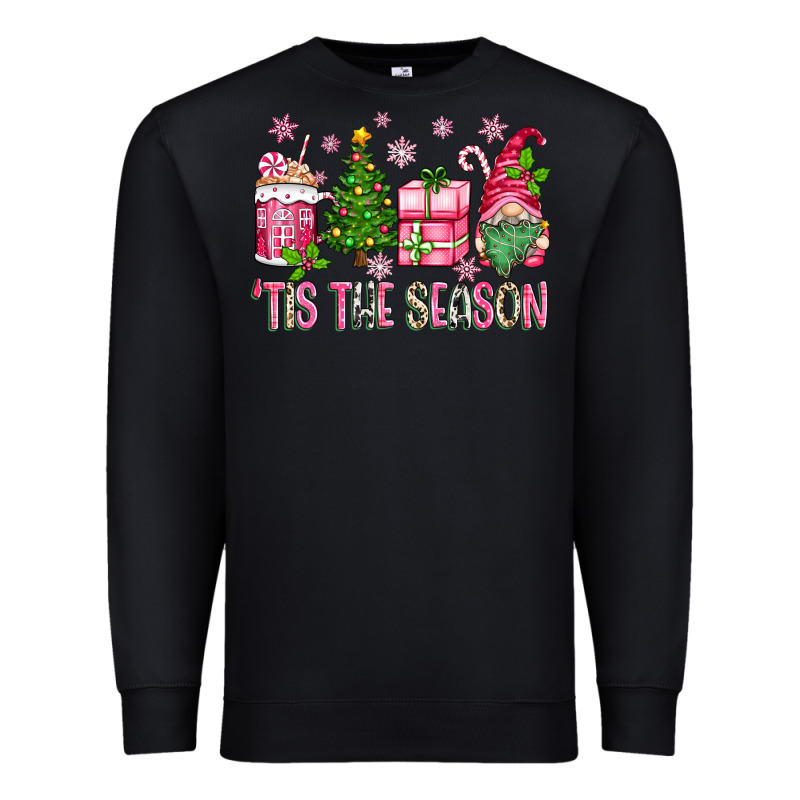 Pink Christmas 'tis The Season Gnome Premium Sweatshirt by Zillion Design Studio | Teevron