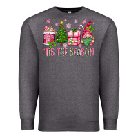 Charcoal Heather pink christmas 'tis the season gnome Premium Sweatshirt - Zillion Design Studio