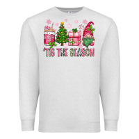Oatmeal Heather pink christmas 'tis the season gnome Premium Sweatshirt - Zillion Design Studio