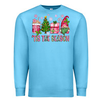 Ocean Blue pink christmas 'tis the season gnome Premium Sweatshirt - Zillion Design Studio