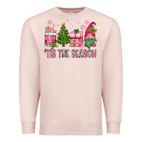 Pale Pink pink christmas 'tis the season gnome Premium Sweatshirt - Zillion Design Studio