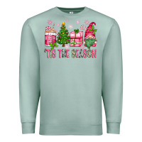 Seafoam pink christmas 'tis the season gnome Premium Sweatshirt - Zillion Design Studio