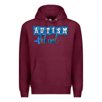 Burgundy autism dad Premium Hoodie - AdoDesignShop