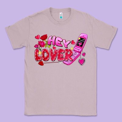 Hey Lover Flip Phone Classic Tee Designed By Fadigitalartstudio