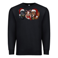 Black Christmas Cows Premium Sweatshirt - RanaPortraitStore
