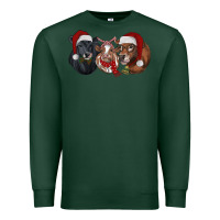 Sports Green Christmas Cows Premium Sweatshirt - RanaPortraitStore