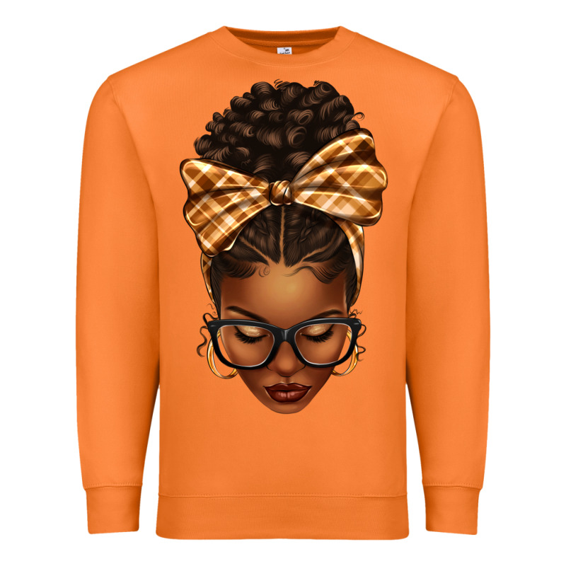 Plaid Bandana Afro Woman Premium Sweatshirt by texasbilliewilder | Teevron