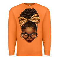 Carrot plaid bandana afro woman Premium Sweatshirt - texasbilliewilder