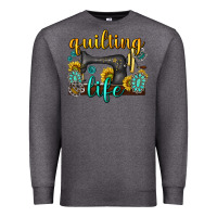Charcoal Heather quilting life western Premium Sweatshirt - texasbilliewilder
