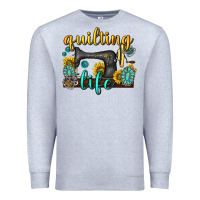 Heather Grey quilting life western Premium Sweatshirt - texasbilliewilder