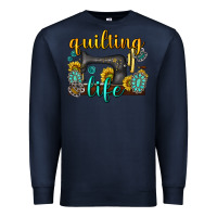 Navy quilting life western Premium Sweatshirt - texasbilliewilder