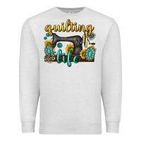 Oatmeal Heather quilting life western Premium Sweatshirt - texasbilliewilder