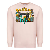 Pale Pink quilting life western Premium Sweatshirt - texasbilliewilder