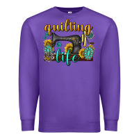 Purple quilting life western Premium Sweatshirt - texasbilliewilder