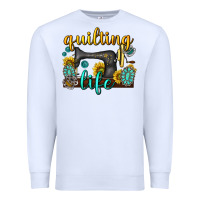 White quilting life western Premium Sweatshirt - texasbilliewilder