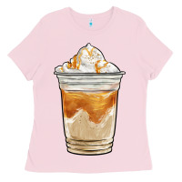 Bubblegum Pink iced caramel frappuccino coffee Ladies Tee - BarkalooDesign